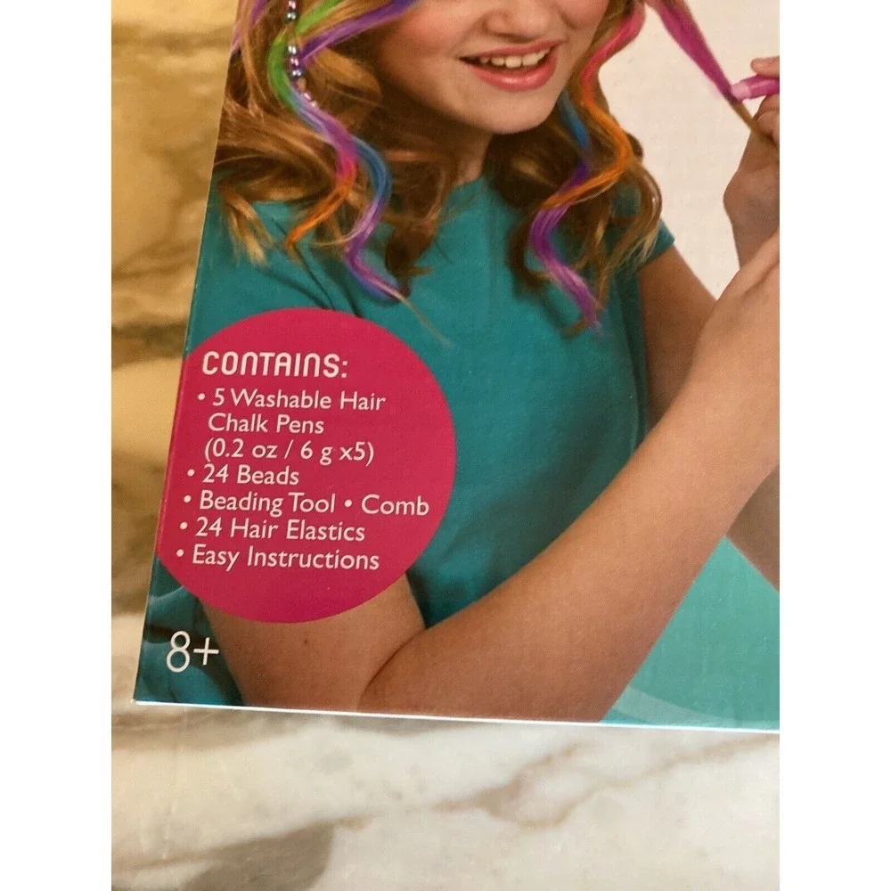 Alex Spa Hair Chalk Salon 738W Temporary Washable Color Pens Beads Kit 56pc NEW
